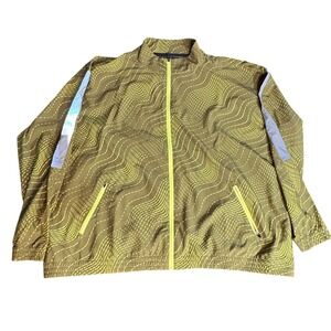 TomboyX Activewear Set Olive Chartreuse Wave Windbreaker Leggings Womens 3XL 4XL